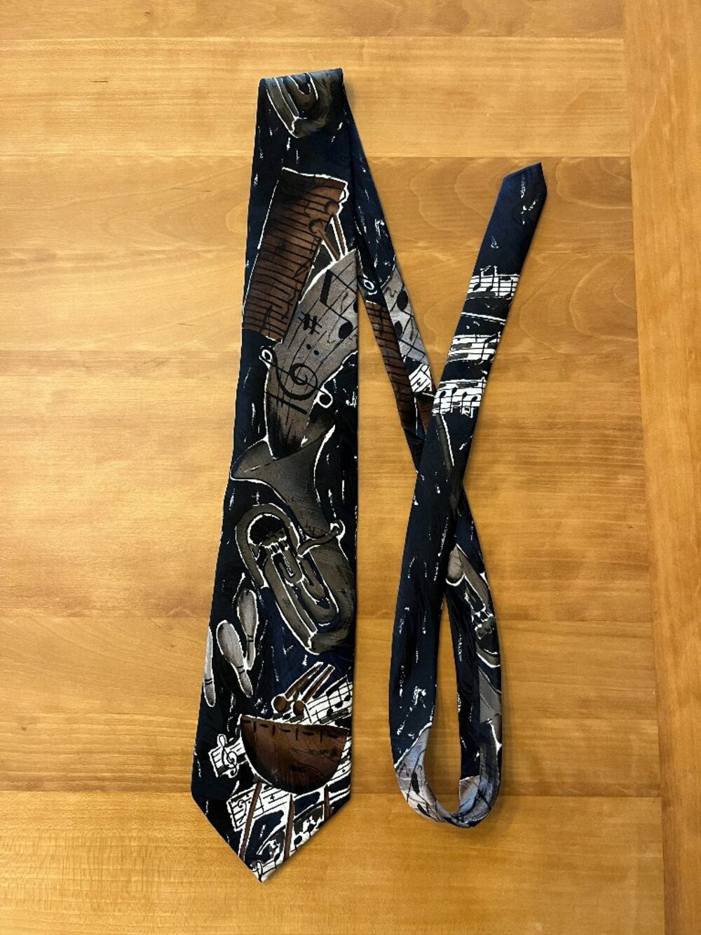 MOSA Vintage Musical Instruments Silk Tie – Orchestra Band Sheet Music Necktie